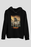 Jumanji Baskılı Unisex Siyah Hoodie