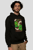 Jumanji Baskılı Unisex Siyah Hoodie