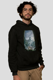 Jumanji Baskılı Unisex Siyah Hoodie