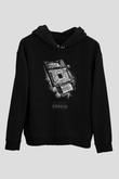 Jumanji Baskılı Unisex Siyah Hoodie