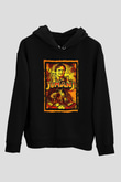 Jumanji Baskılı Unisex Siyah Hoodie