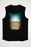 Jumanji Baskılı Unisex Siyah Kolsuz Tişört - Tshirt