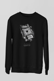 Jumanji Baskılı Unisex Siyah Sweatshirt