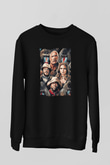 Jumanji Baskılı Unisex Siyah Sweatshirt