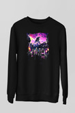 Jumanji Baskılı Unisex Siyah Sweatshirt