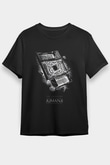 Jumanji Baskılı Unisex Siyah Tişört - Tshirt