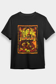 Jumanji Baskılı Unisex Siyah Tişört - Tshirt