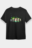 Jumanji Baskılı Unisex Siyah Tişört - Tshirt