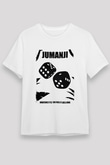 Jumanji Unisex Baskılı Beyaz Tişört - Tshirt