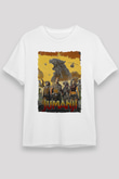 Jumanji Unisex Baskılı Beyaz Tişört - Tshirt