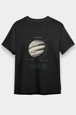 Jüpiter Fiziksel Özellikleri Baskılı Unisex Siyah Tişört - Tshirt