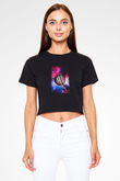 Jüpiter Siyah Crop Top Tişört