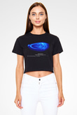 Jüpiter Siyah Crop Top Tişört