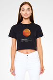 Jüpiter Siyah Crop Top Tişört