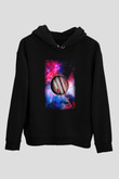 Jüpiter Siyah Unisex Kapüşonlu Sweatshirt