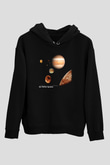 Jüpiter Siyah Unisex Kapüşonlu Sweatshirt