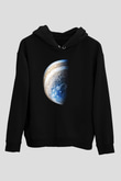 Jüpiter Siyah Unisex Kapüşonlu Sweatshirt
