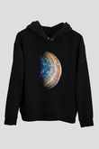 Jüpiter Siyah Unisex Kapüşonlu Sweatshirt