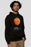Jüpiter Siyah Unisex Kapüşonlu Sweatshirt