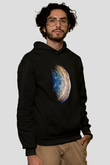 Jüpiter Siyah Unisex Kapüşonlu Sweatshirt