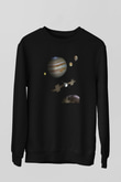 Jüpiter Siyah Unisex Sweatshirt