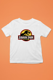 Jurassic Park Baskılı Beyaz Unisex Çocuk Tişört