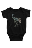 Jurassic Park Baskılı Siyah Bebek Body - Zıbın