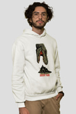 Jurassic Park Beyaz Unisex Hoodie