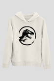 Jurassic Park Beyaz Unisex Hoodie