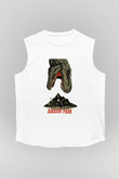 Jurassic Park Beyaz Unisex Kolsuz Tişört