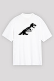 Jurassic Park Beyaz Unisex Oversize Tişört T-Shirt