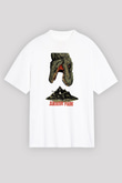 Jurassic Park Beyaz Unisex Oversize Tişört T-Shirt