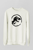 Jurassic Park Beyaz Unisex Sweatshirt