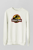 Jurassic Park Beyaz Unisex Sweatshirt