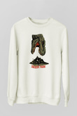 Jurassic Park Beyaz Unisex Sweatshirt
