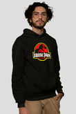 Jurassic Park Siyah Unisex Kapşonlu Sweatshirt
