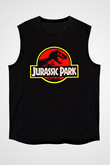 Jurassic Park Siyah Unisex Kolsuz Tişört