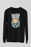Justin Bieber Baskılı Unisex Siyah Sweatshirt