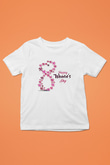 Kadınlar Günü Baskılı Beyaz Unisex Beyaz Çocuk Tişört - Tshirt