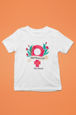Kadınlar Günü Baskılı Beyaz Unisex Beyaz Çocuk Tişört - Tshirt