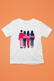 Kadınlar Günü Baskılı Beyaz Unisex Beyaz Çocuk Tişört - Tshirt