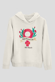Kadınlar Günü Baskılı Beyaz Unisex Kapüşonlu Sweatshirt