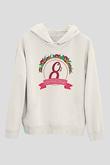 Kadınlar Günü Baskılı Beyaz Unisex Kapüşonlu Sweatshirt