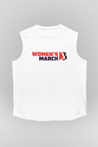 Kadınlar Günü Baskılı Beyaz Unisex Kolsuz Tişört - Tshirt
