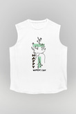 Kadınlar Günü Baskılı Beyaz Unisex Kolsuz Tişört - Tshirt