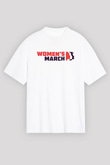 Kadınlar Günü Baskılı Beyaz Unisex Oversize Tişört - Tshirt