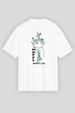 Kadınlar Günü Baskılı Beyaz Unisex Oversize Tişört - Tshirt
