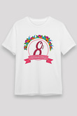 Kadınlar Günü Baskılı Unisex Beyaz Tişört - Tshirt