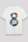 Kadınlar Günü Baskılı Unisex Beyaz Tişört - Tshirt