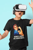 Kadınlar Günü Baskılı Unisex Siyah Çocuk Tişört - Tshirt